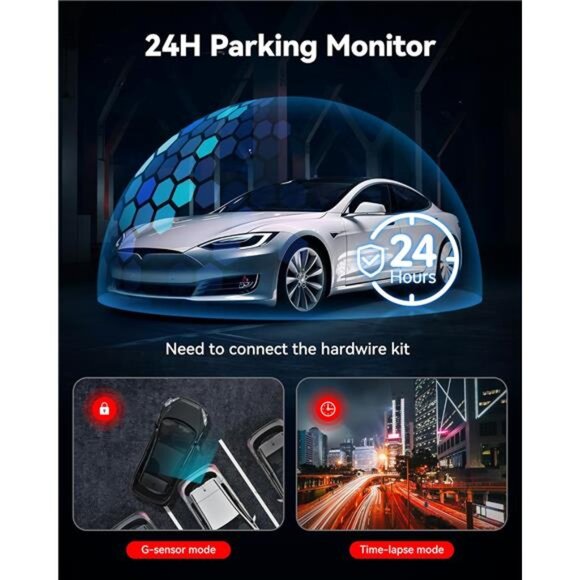 Dash Cam Front Rear, 4K/2.5K Full HD Dash Camera for Cars, Included 32GB Card - Picture 6 of 7